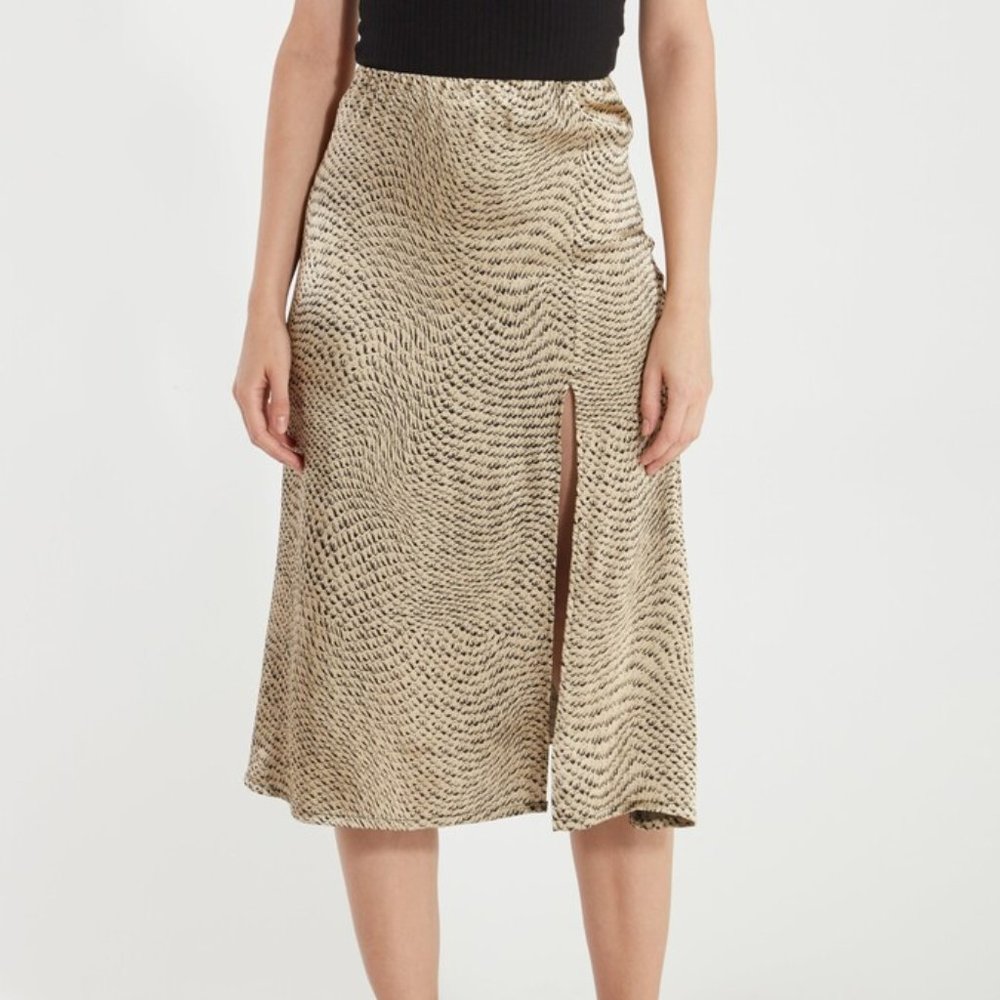 Ellejay Val Midi Skirt in Snake Print Pattern: Size L, NWT